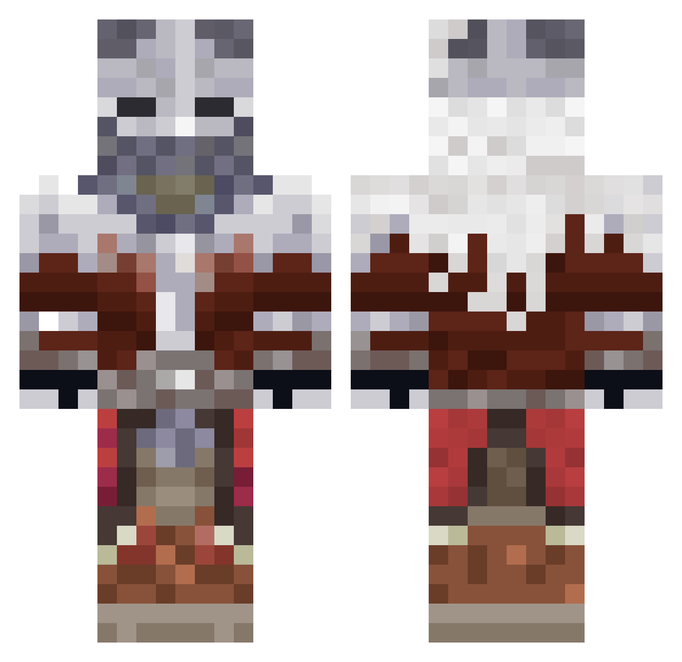 R0bust08 Minecraft skin, front and back view