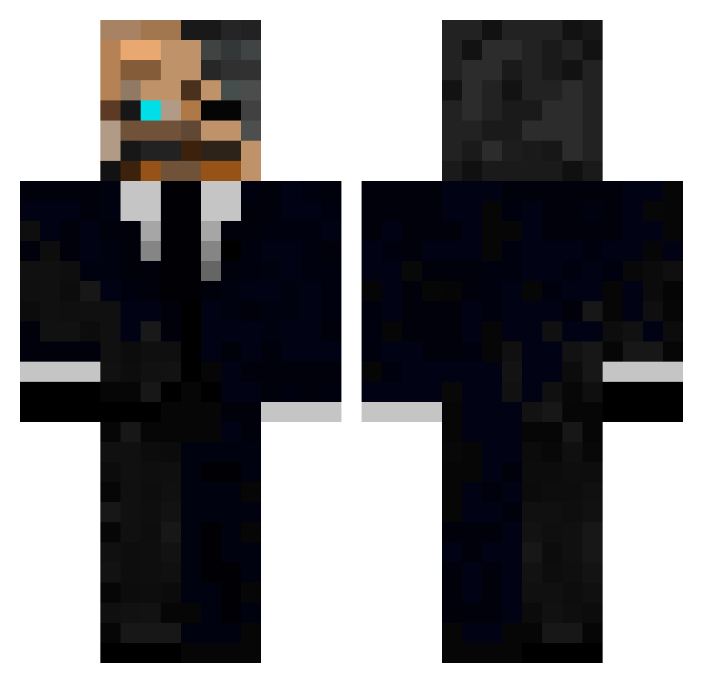 xhekagmx Minecraft skin, front and back view