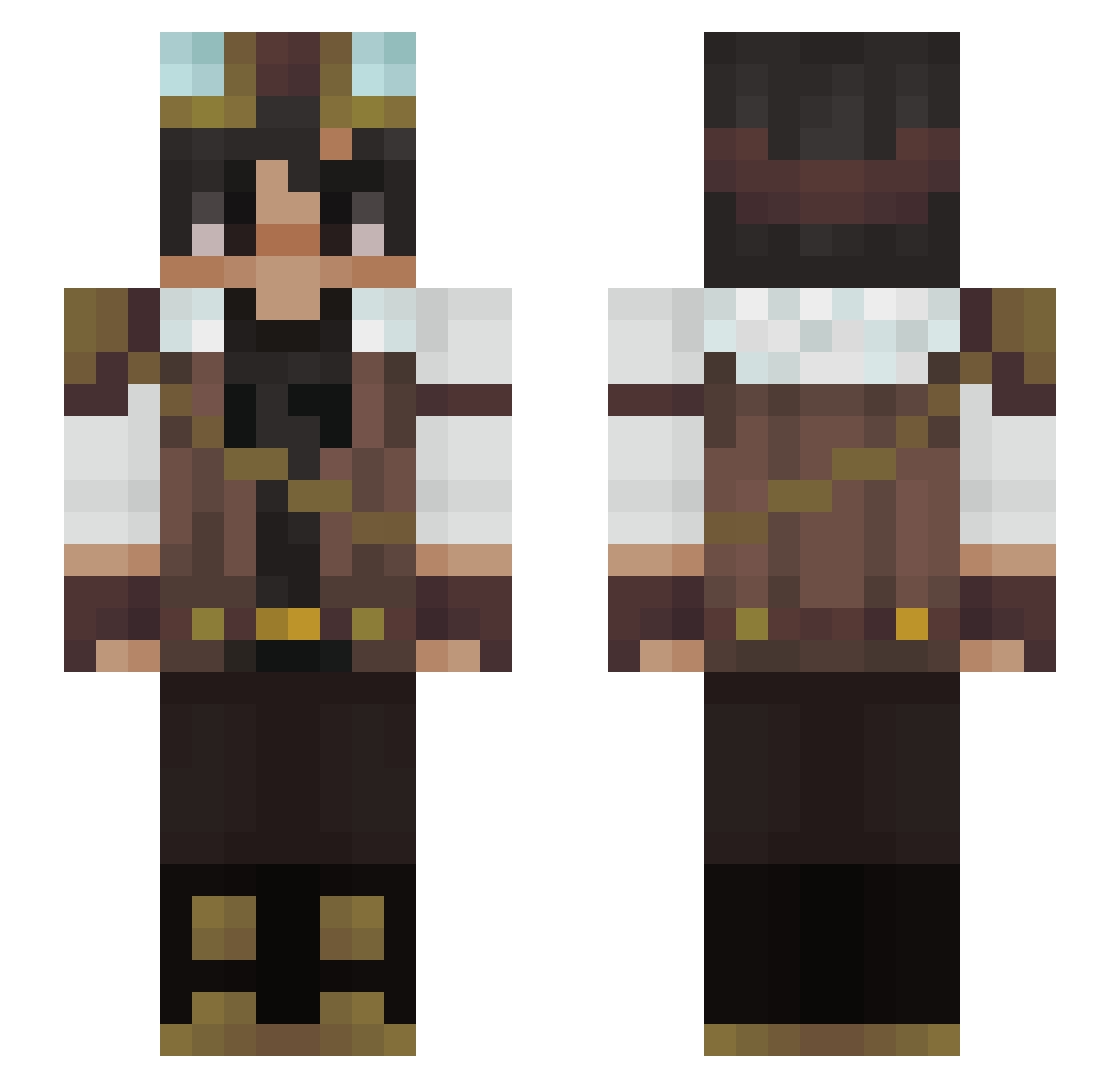 BrekiiBr Minecraft skin, front and back view