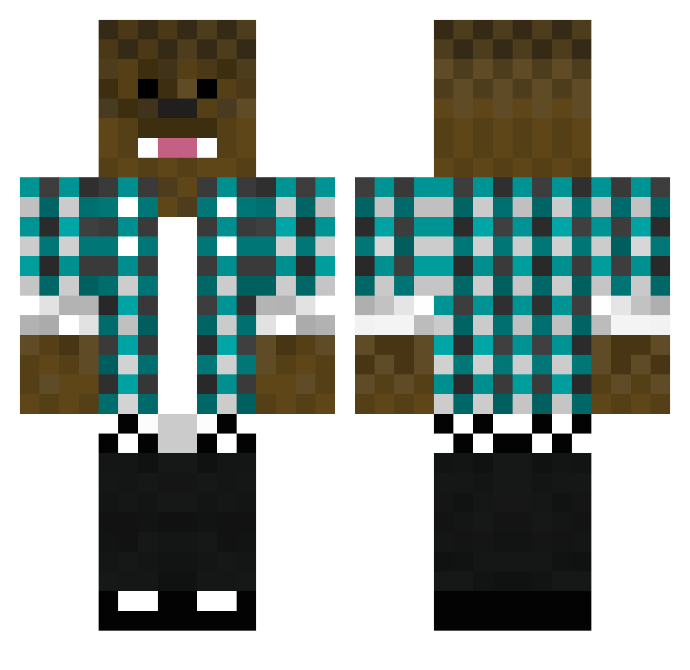 pebox2 Minecraft skin, front and back view