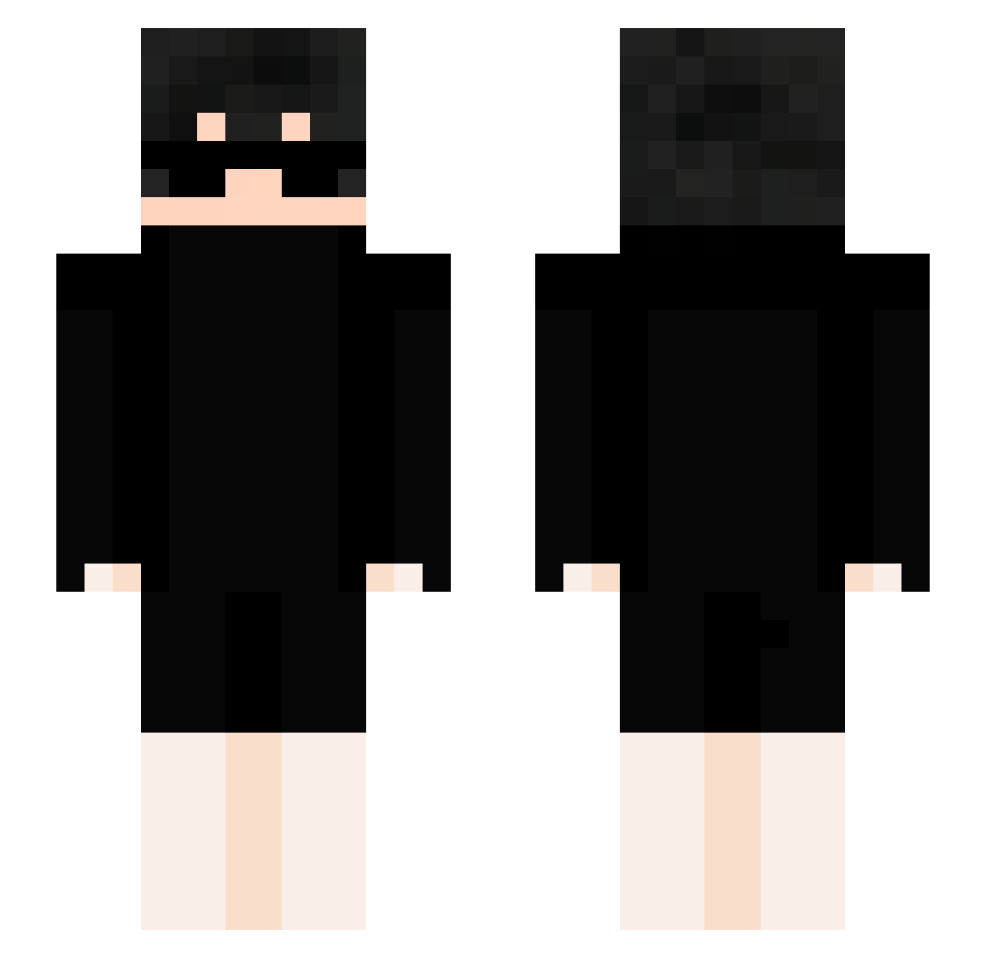 SenhorBarriga Minecraft skin, front and back view