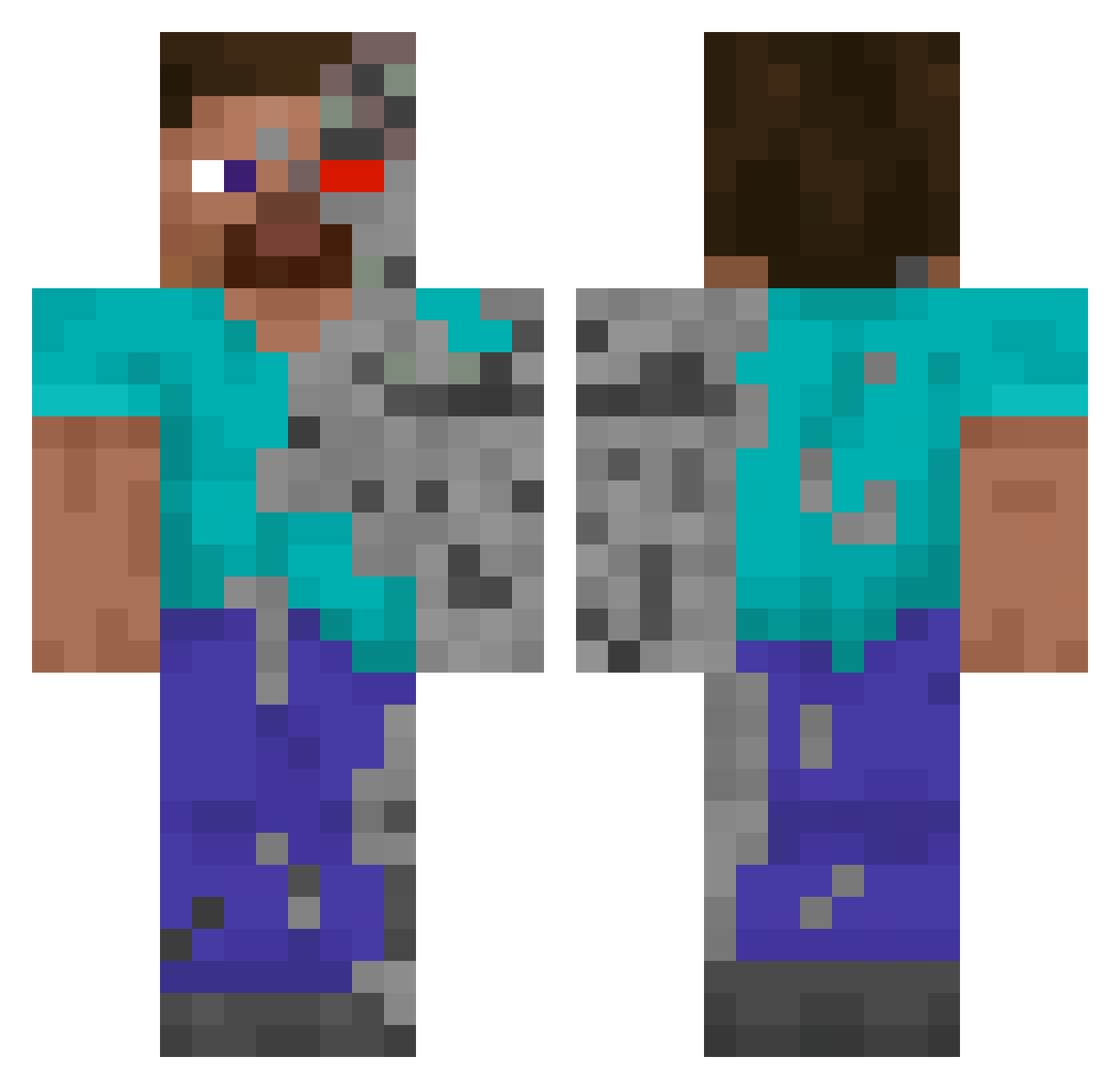 TierSniper Minecraft skin, front and back view