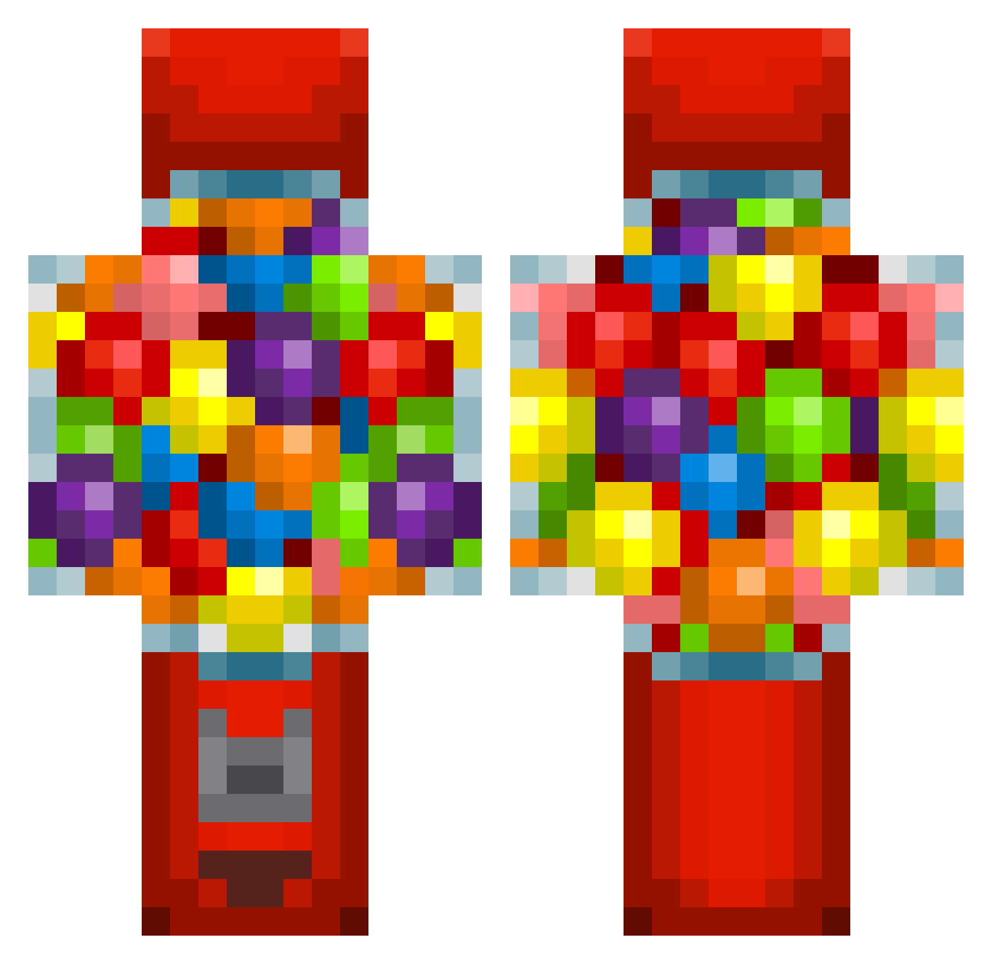 polseogmos Minecraft skin, front and back view