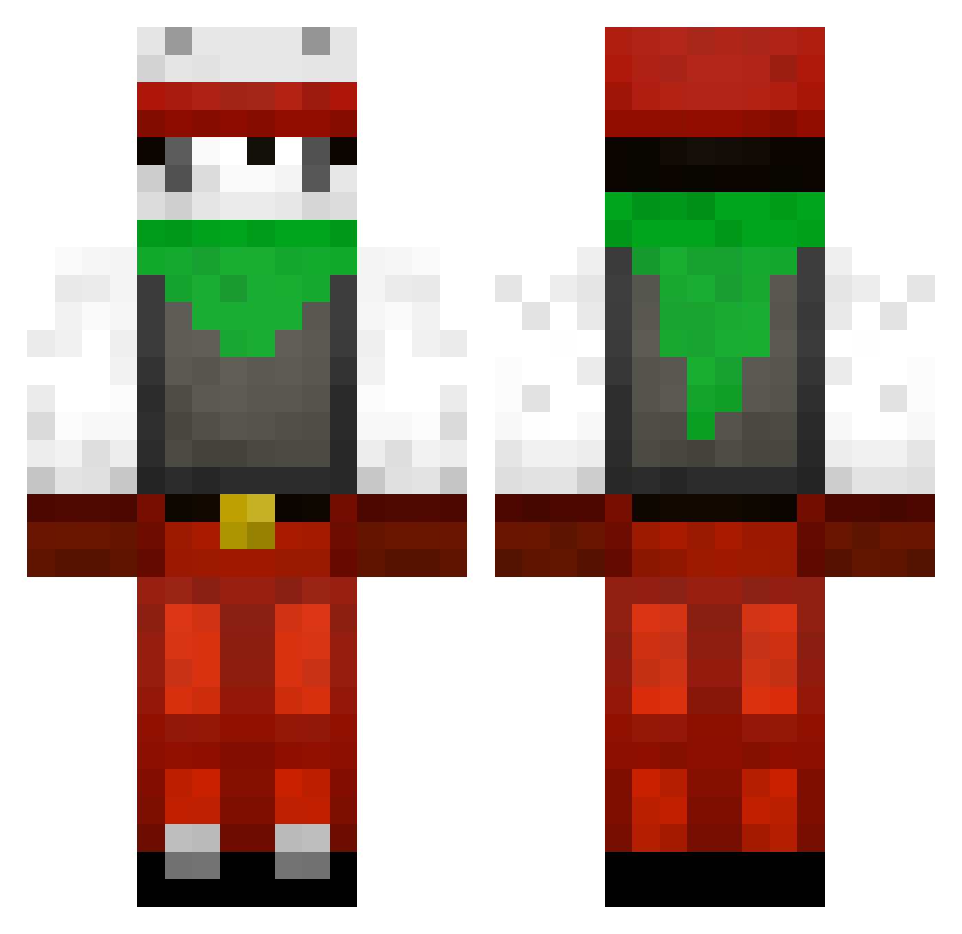 CARON Minecraft skin, front and back view