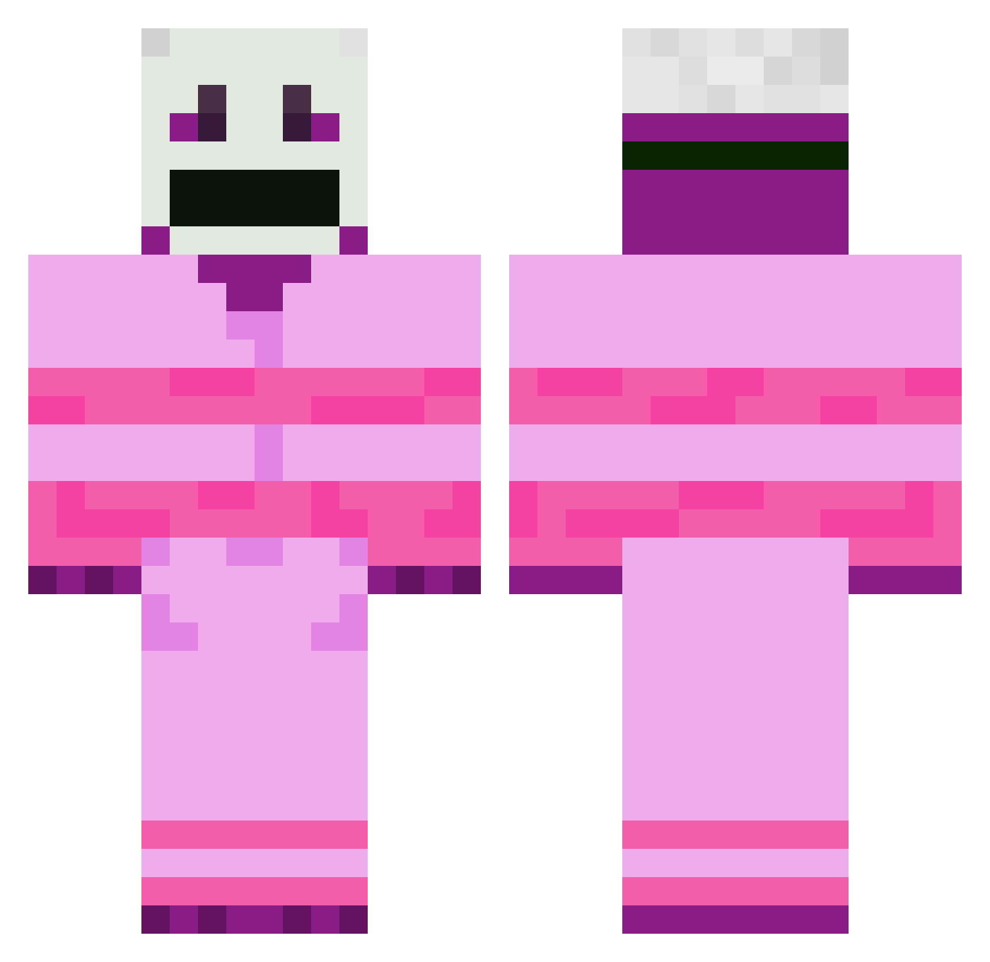 robik Minecraft skin, front and back view
