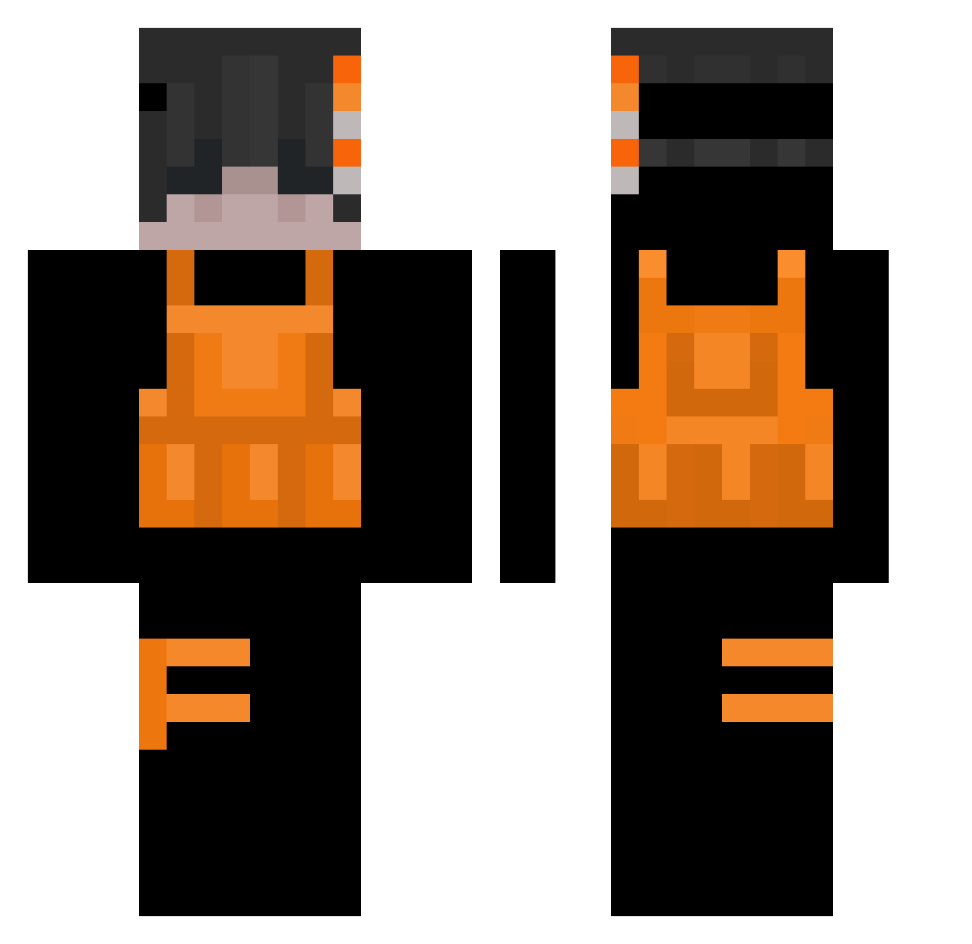 vMagicc Minecraft skin, front and back view