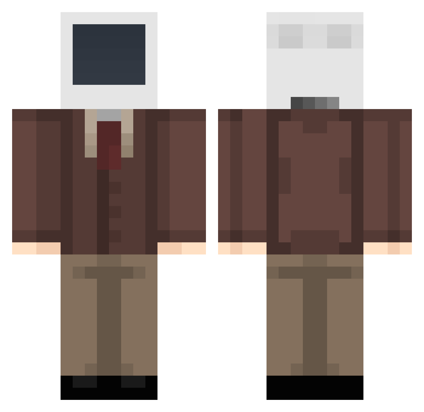 Buhgral Minecraft skin, front and back view