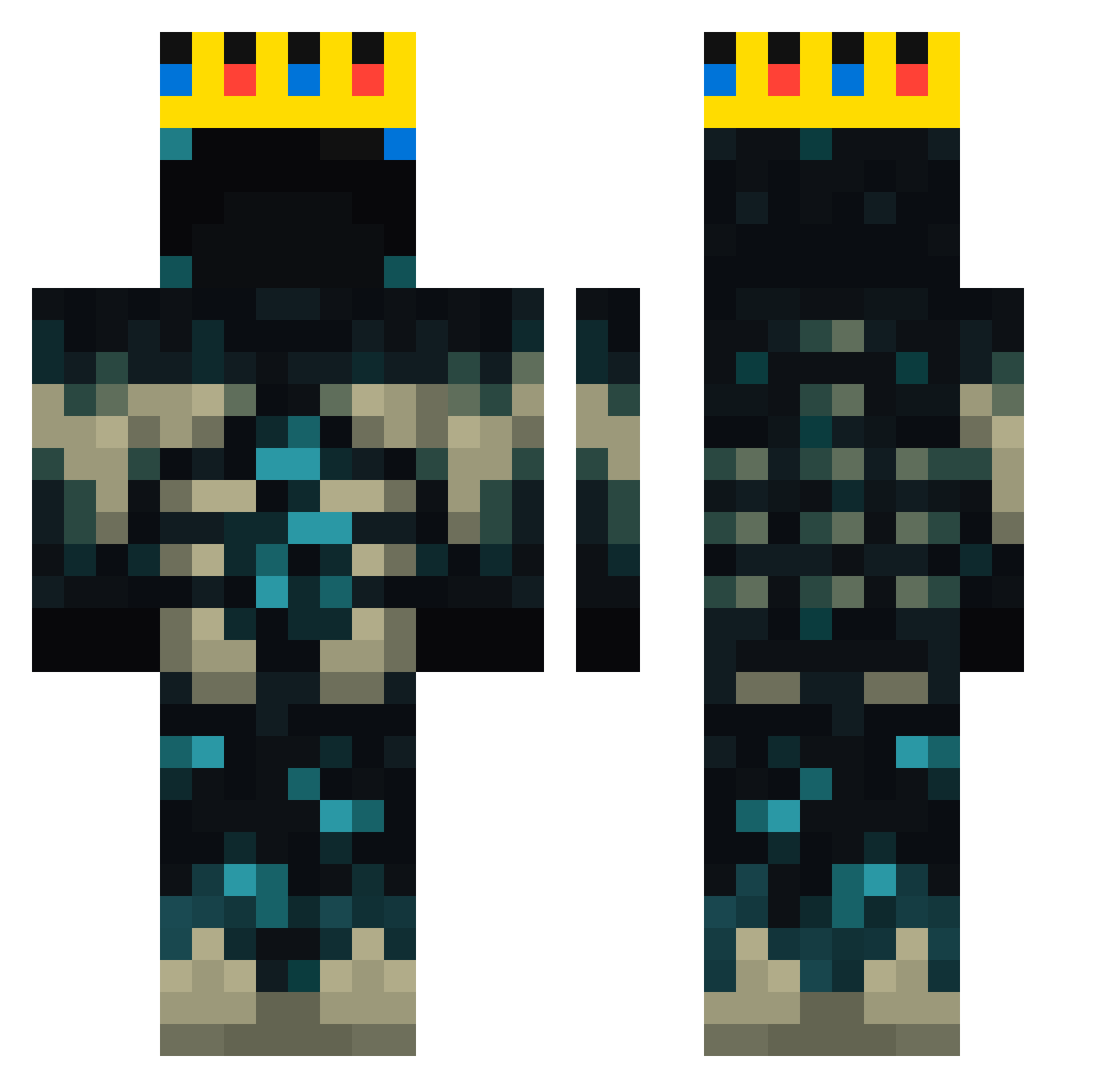Twaddy Minecraft skin, front and back view