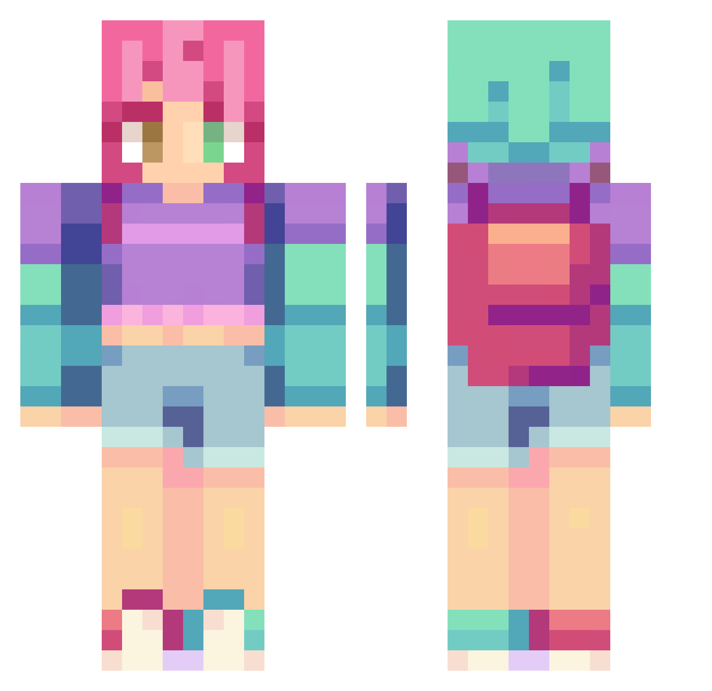 QuinnZA Minecraft skin, front and back view