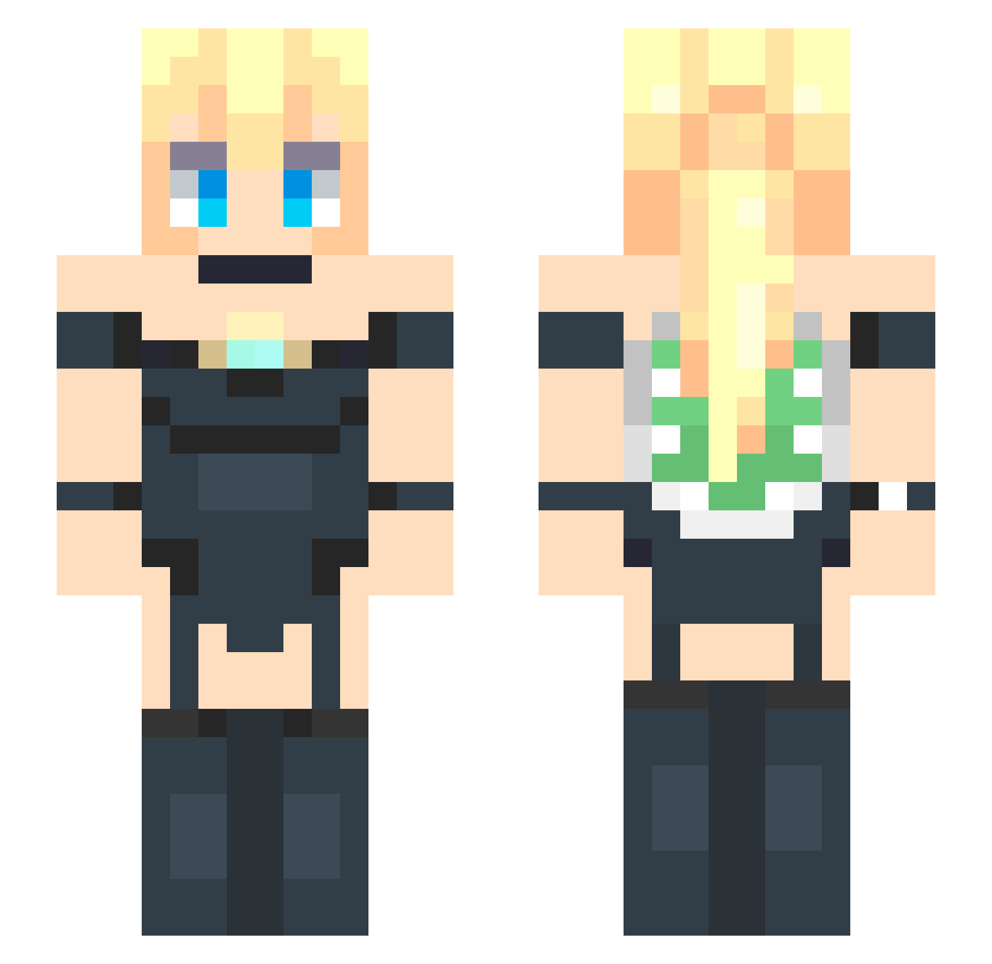 Dookoodook Minecraft skin, front and back view