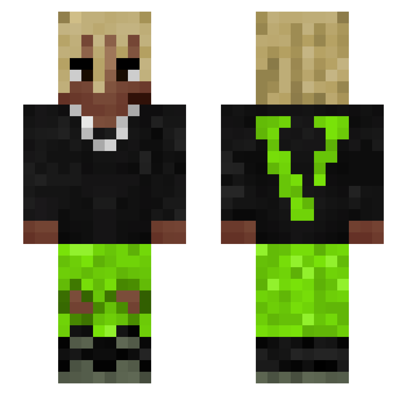 13_iq Minecraft skin, front and back view