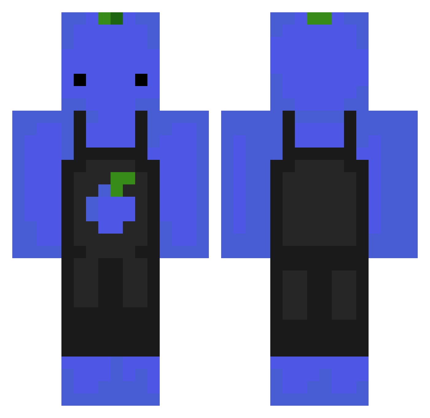theStormxt Minecraft skin, front and back view