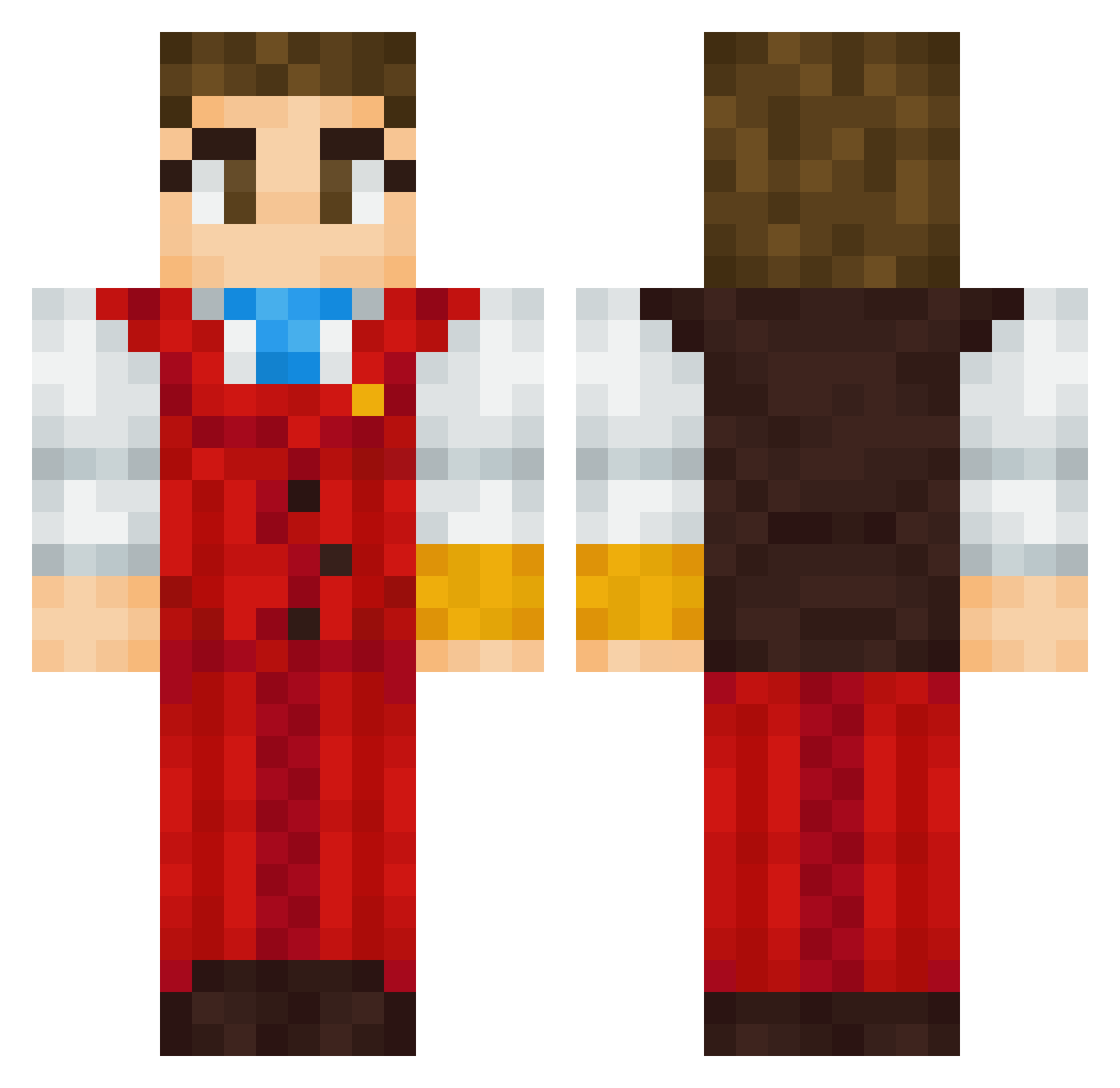 tetriminas Minecraft skin, front and back view