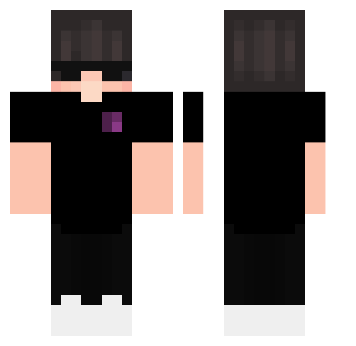 Xisyo Minecraft skin, front and back view