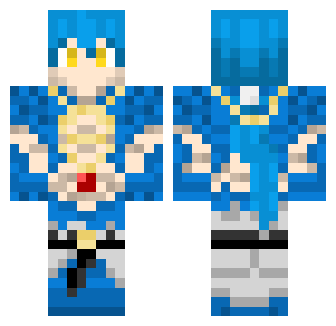 Splizin Minecraft skin, front and back view