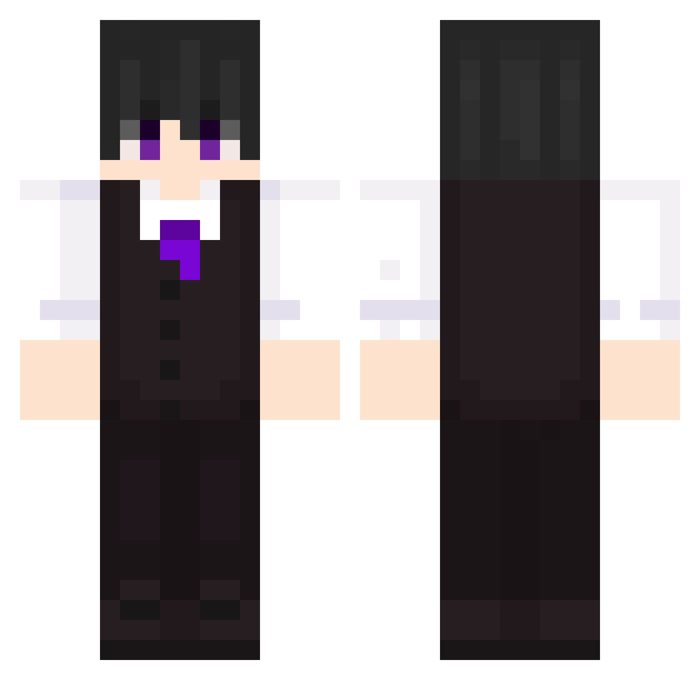 RoomInvader Minecraft skin, front and back view