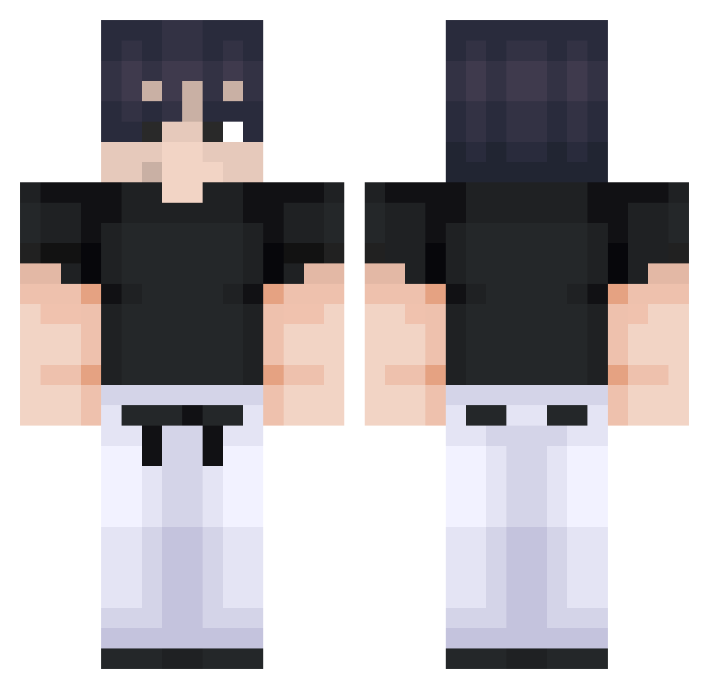 Daishomek Minecraft skin, front and back view