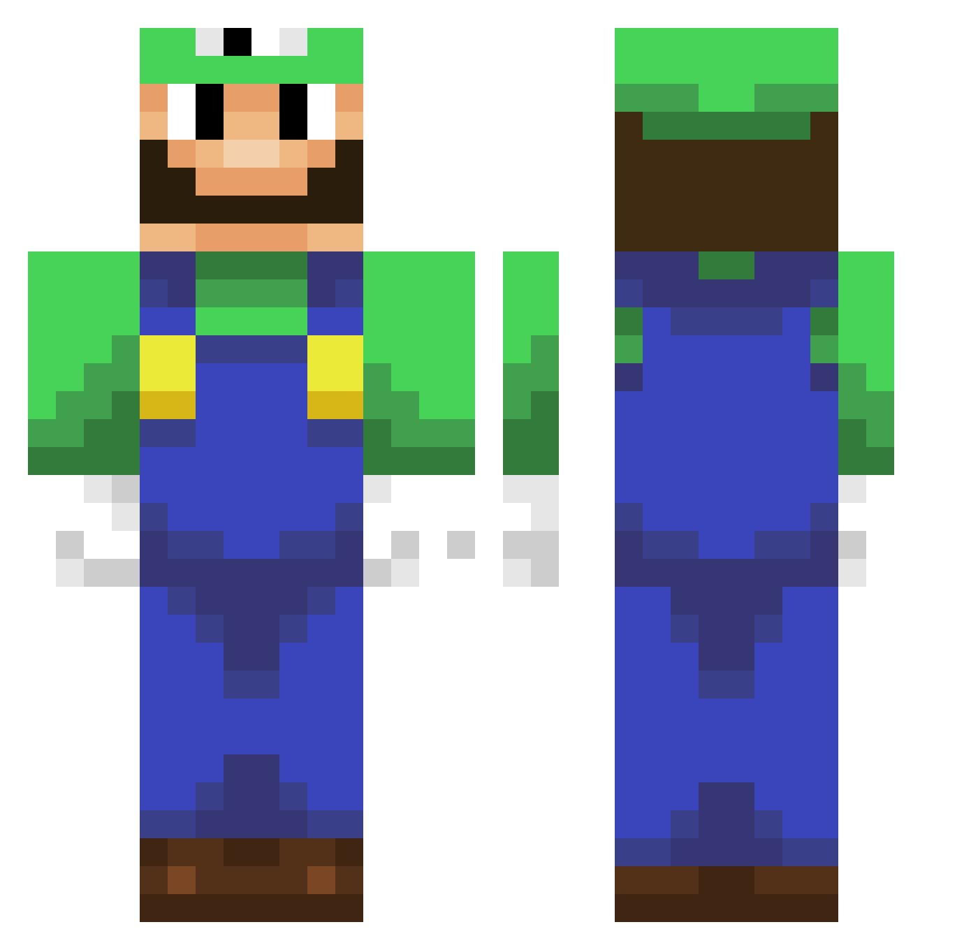 Mehraan Minecraft skin, front and back view
