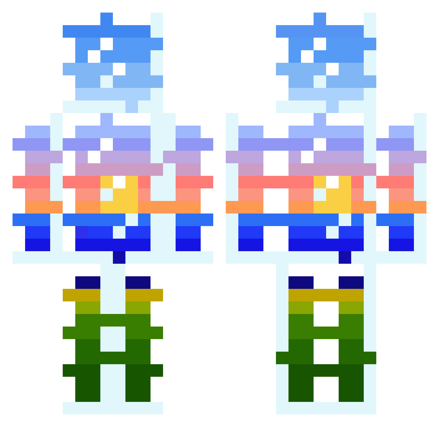 Rivets Minecraft skin, front and back view