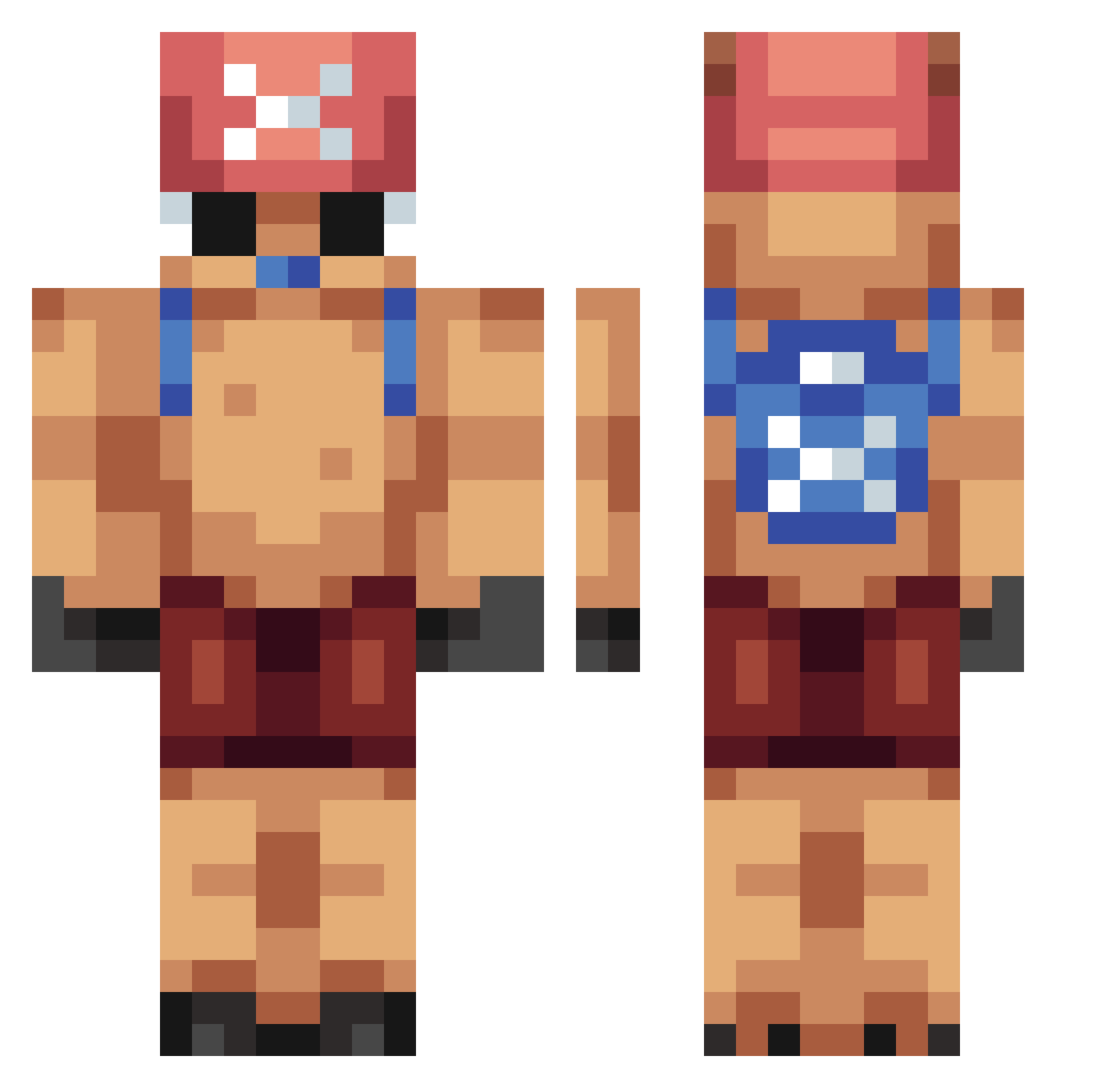 _Jams Minecraft skin, front and back view