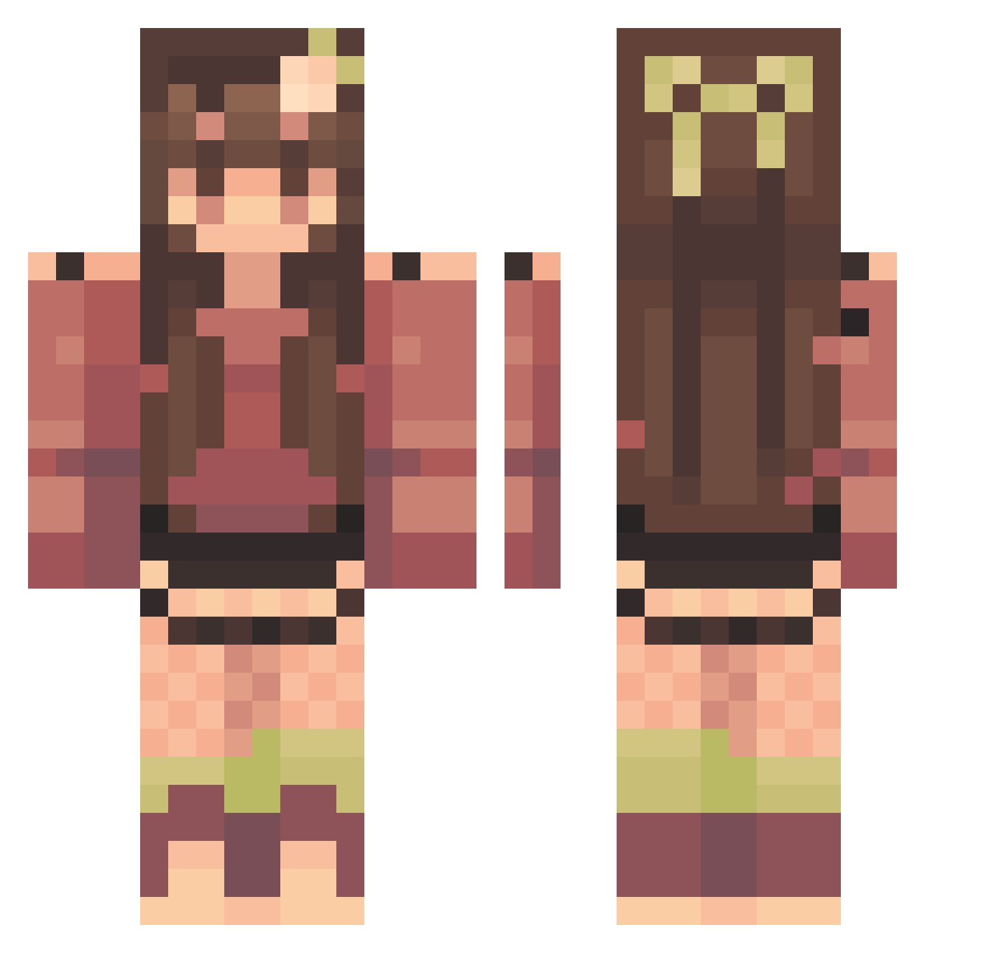 tovil13 Minecraft skin, front and back view