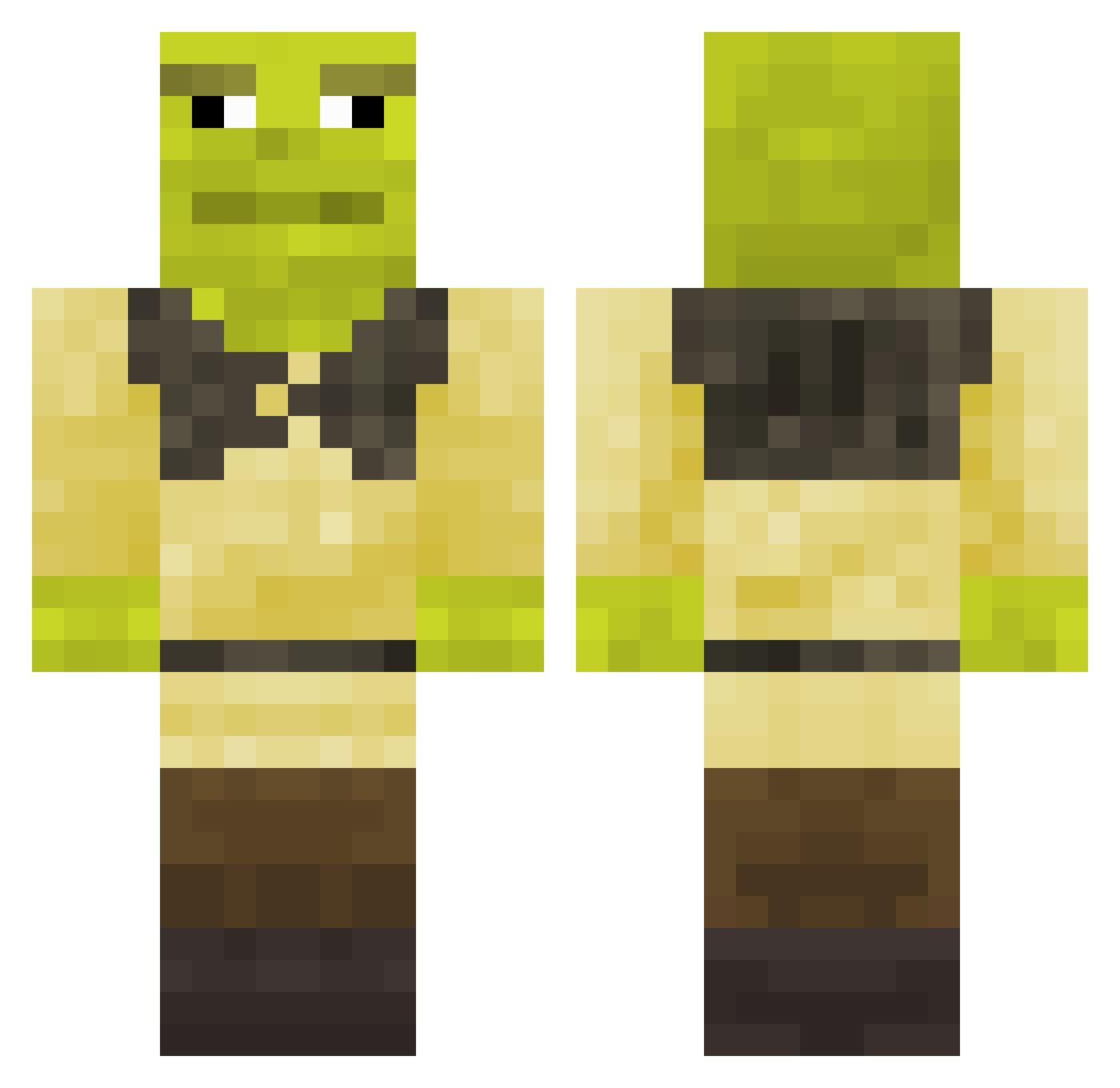 Nitivrep Minecraft skin, front and back view