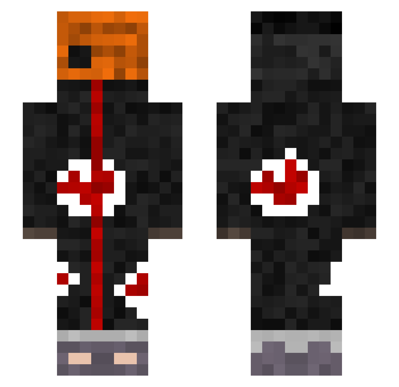 HalfHot_HalfCold Minecraft skin, front and back view