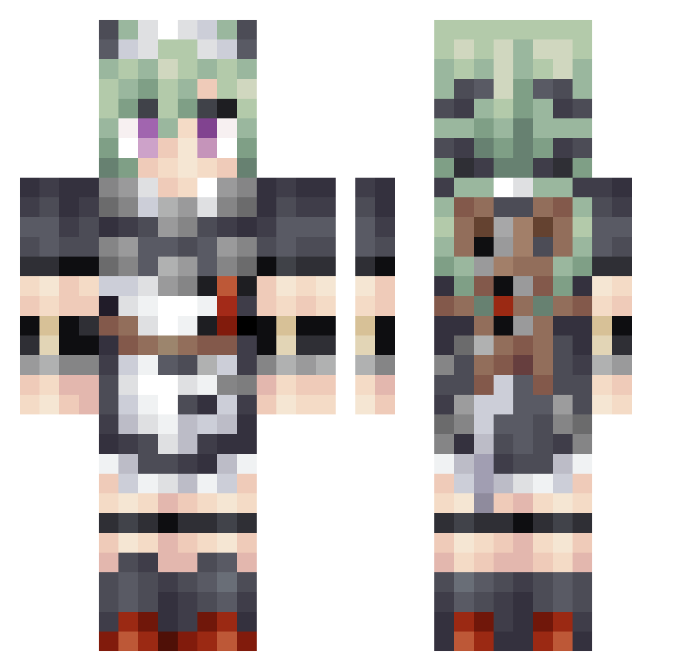 Autiist0139 Minecraft skin, front and back view