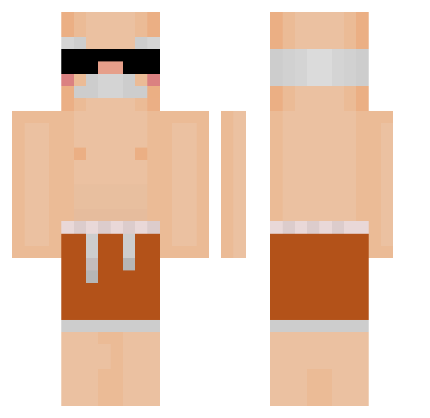 kalender_forcash Minecraft skin, front and back view