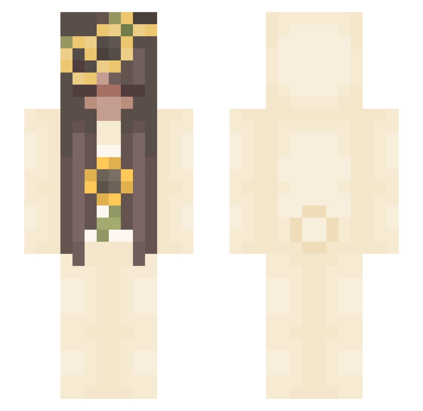 Handstands Minecraft skin, front and back view