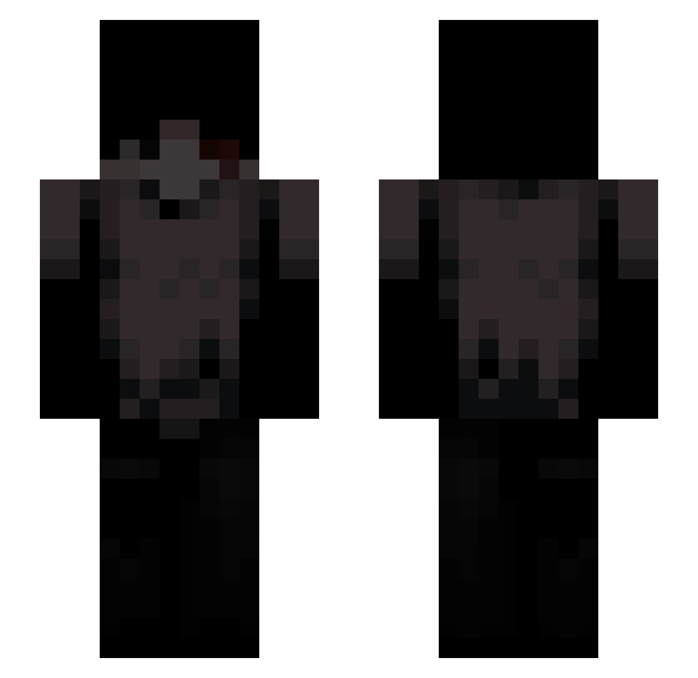 Salvanity Minecraft skin, front and back view