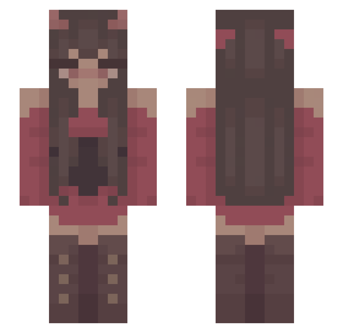 TinyyDevil Minecraft skin, front and back view