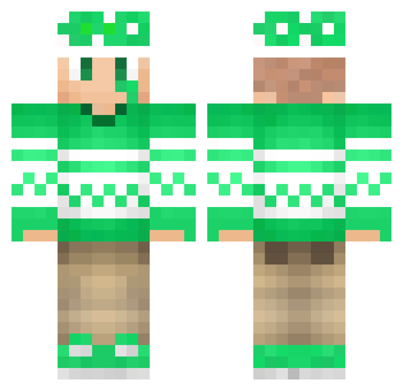 zTheDino Minecraft skin, front and back view