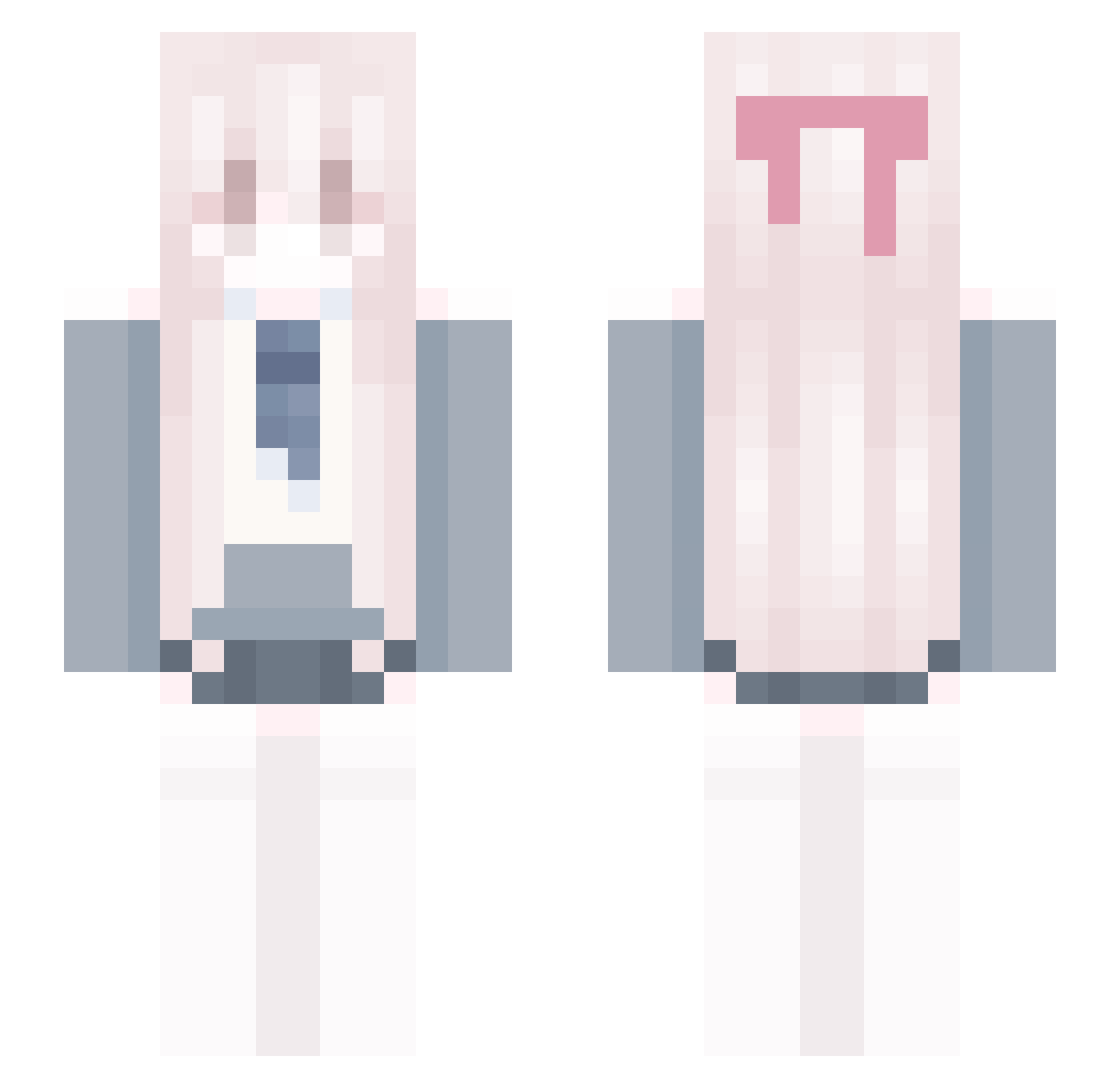 Vandefence Minecraft skin, front and back view
