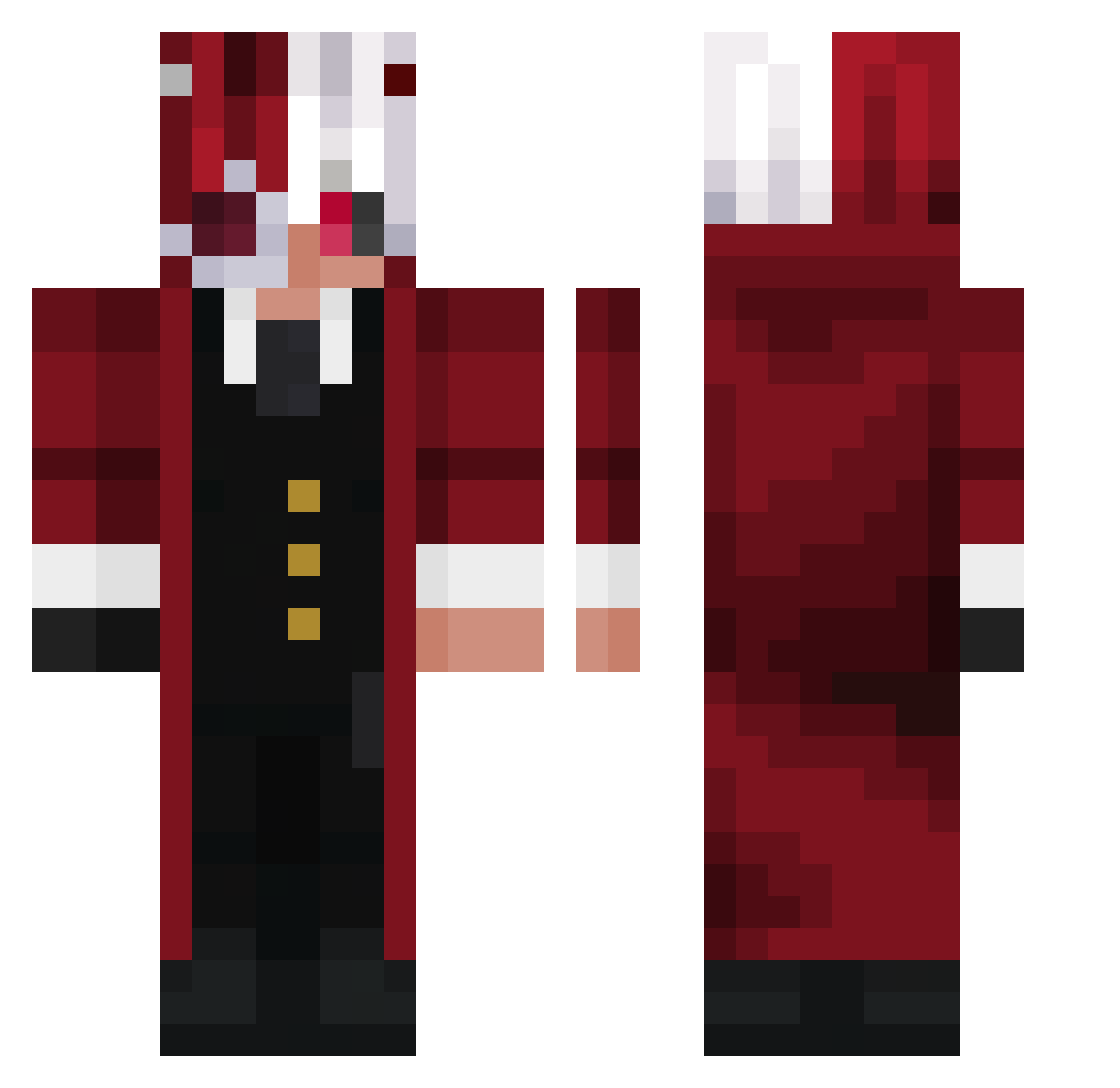 1ems Minecraft skin, front and back view