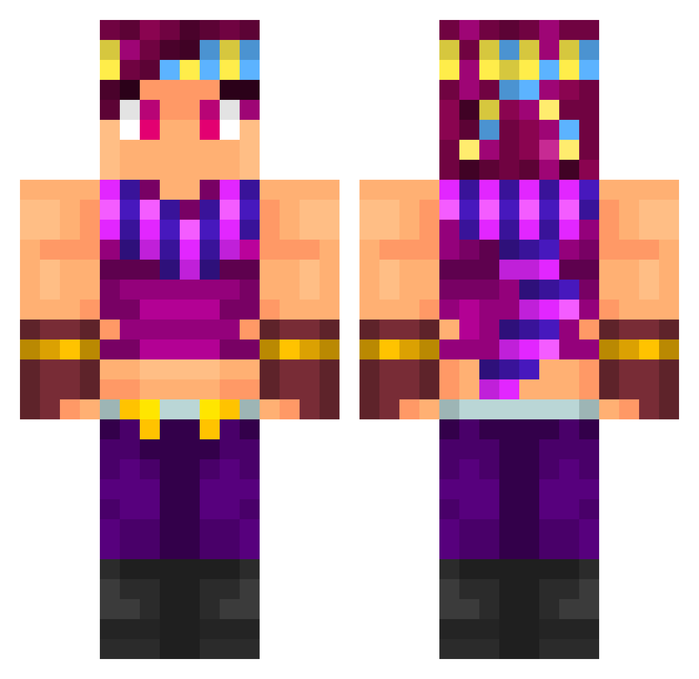 Magmarrior Minecraft skin, front and back view