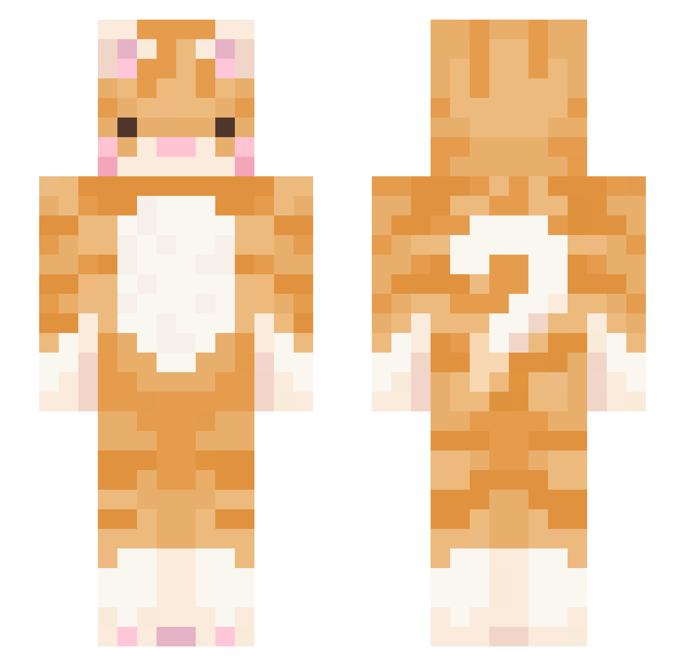 Zilv1s Minecraft skin, front and back view
