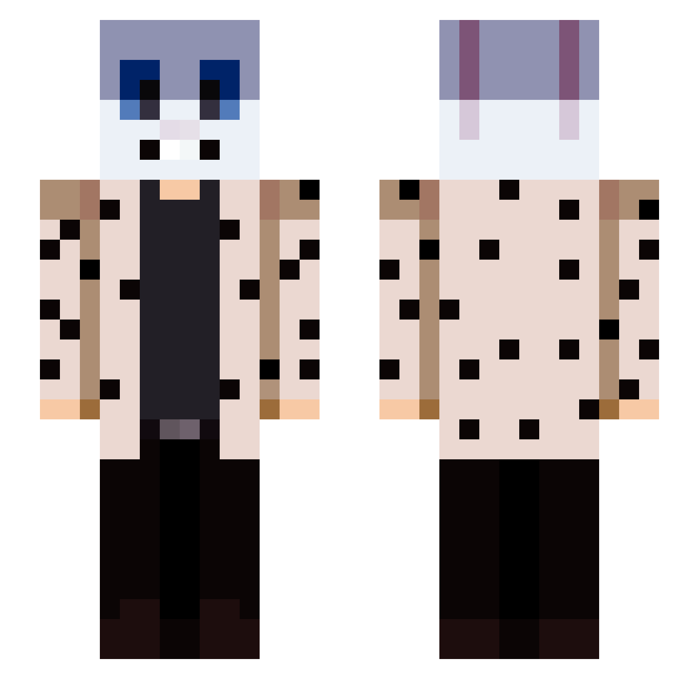 coorsu Minecraft skin, front and back view