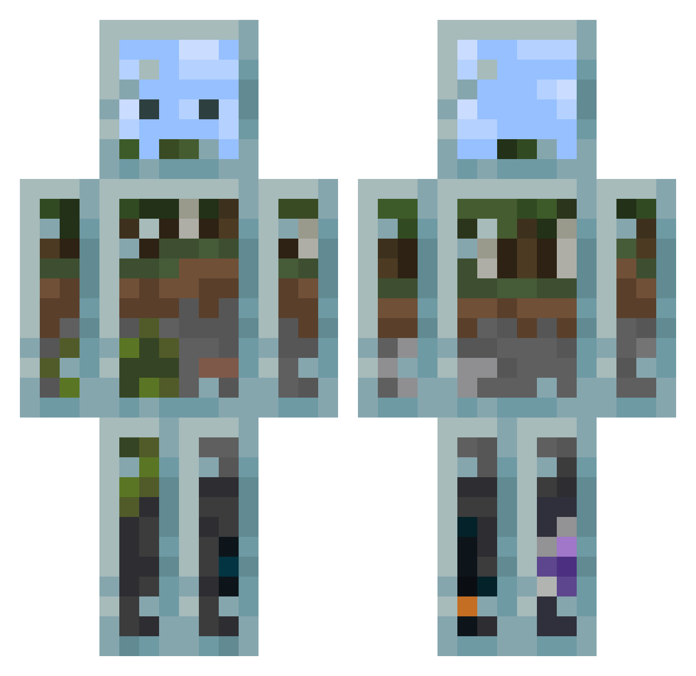 CerebralMagni Minecraft skin, front and back view