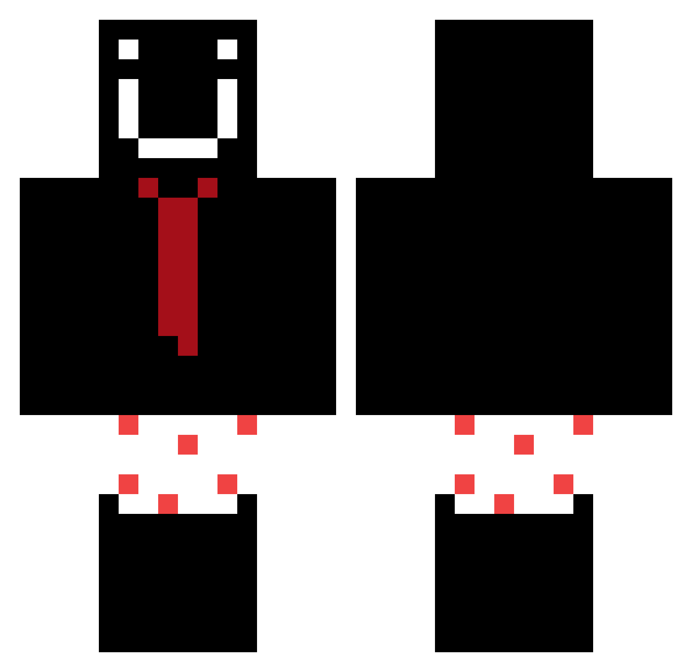 AivenLay Minecraft skin, front and back view