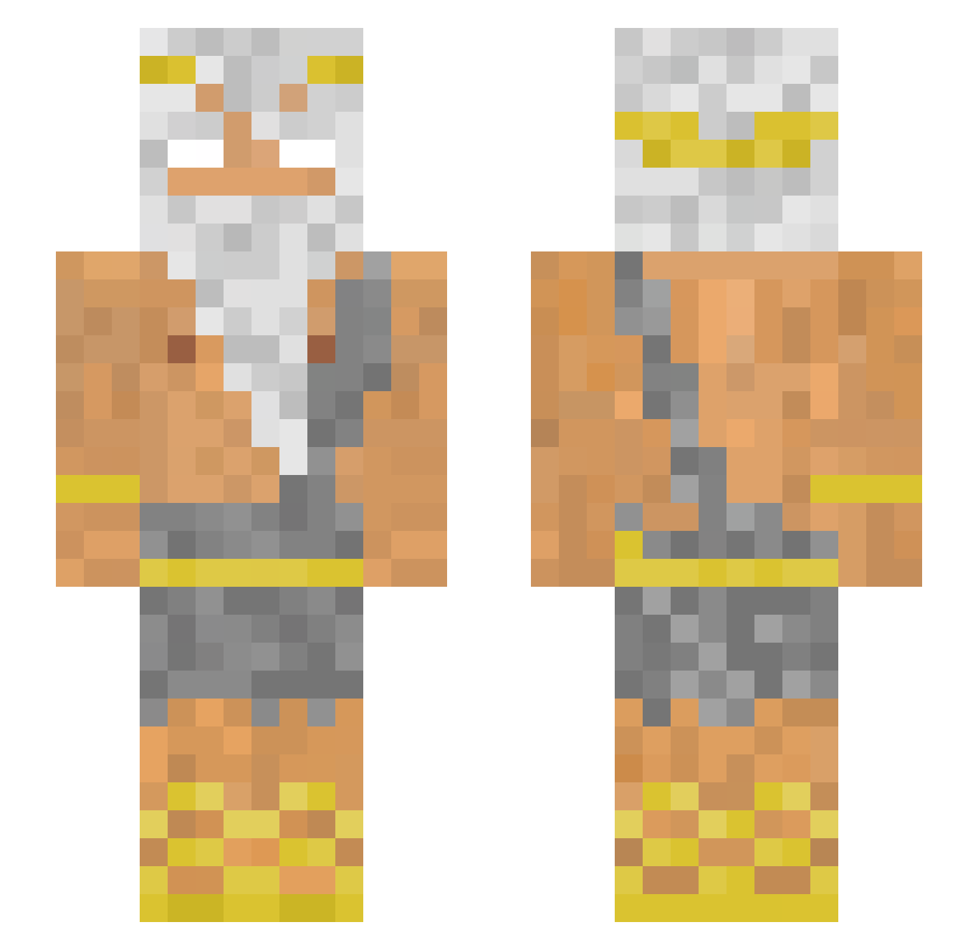 cozysocks Minecraft skin, front and back view