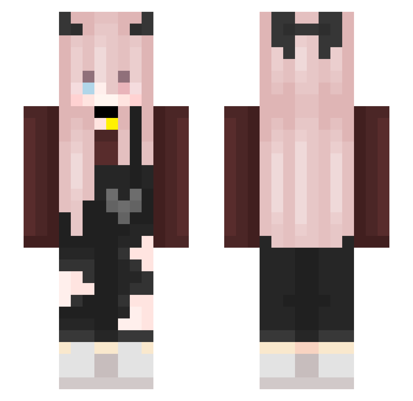 xJifx Minecraft skin, front and back view