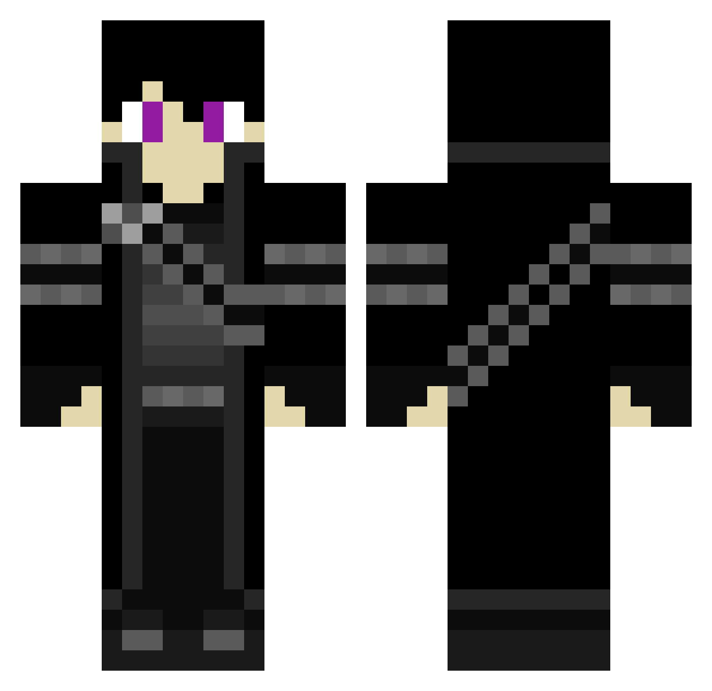 Gremsin Minecraft skin, front and back view
