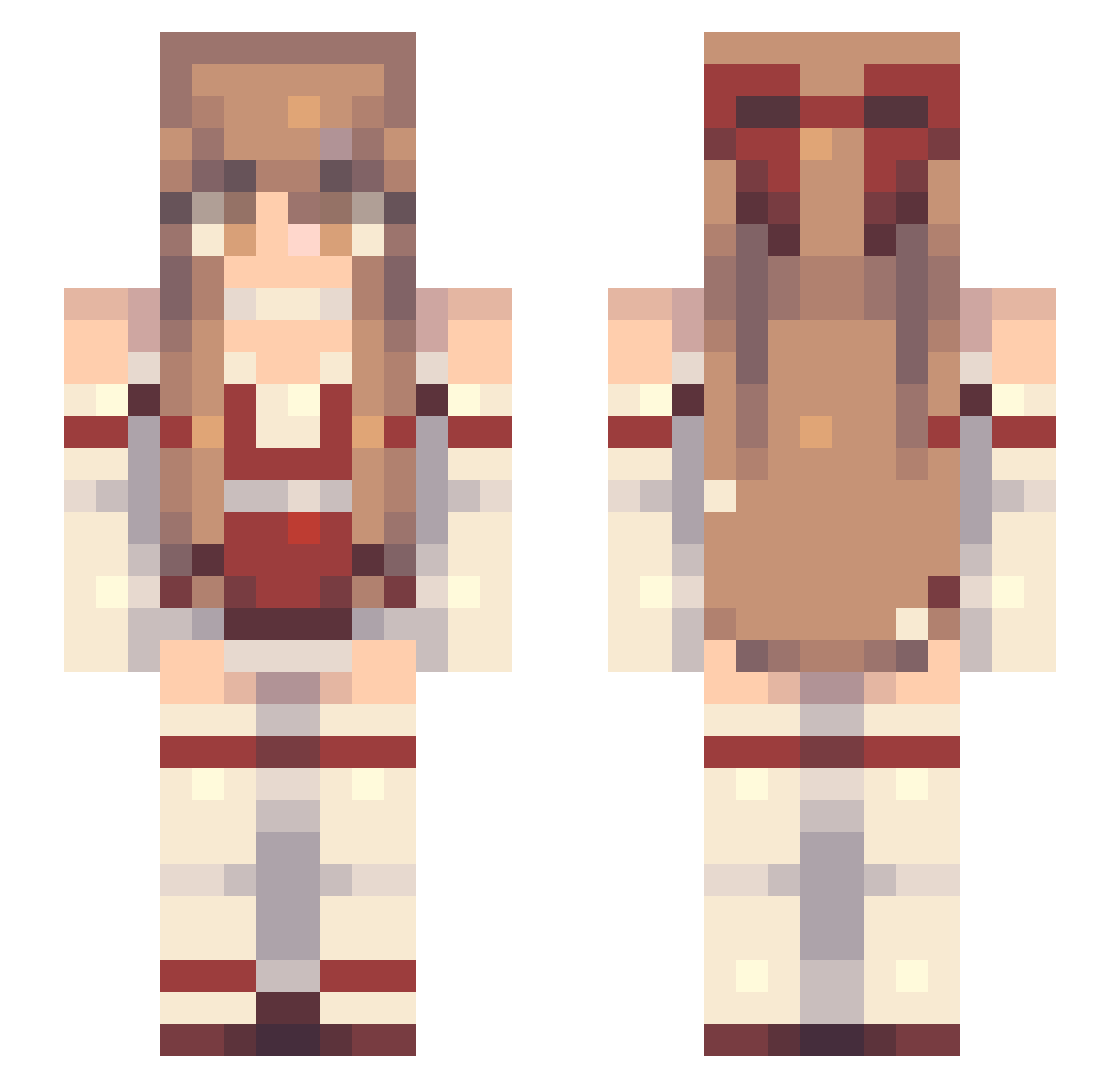 miatheeggo Minecraft skin, front and back view
