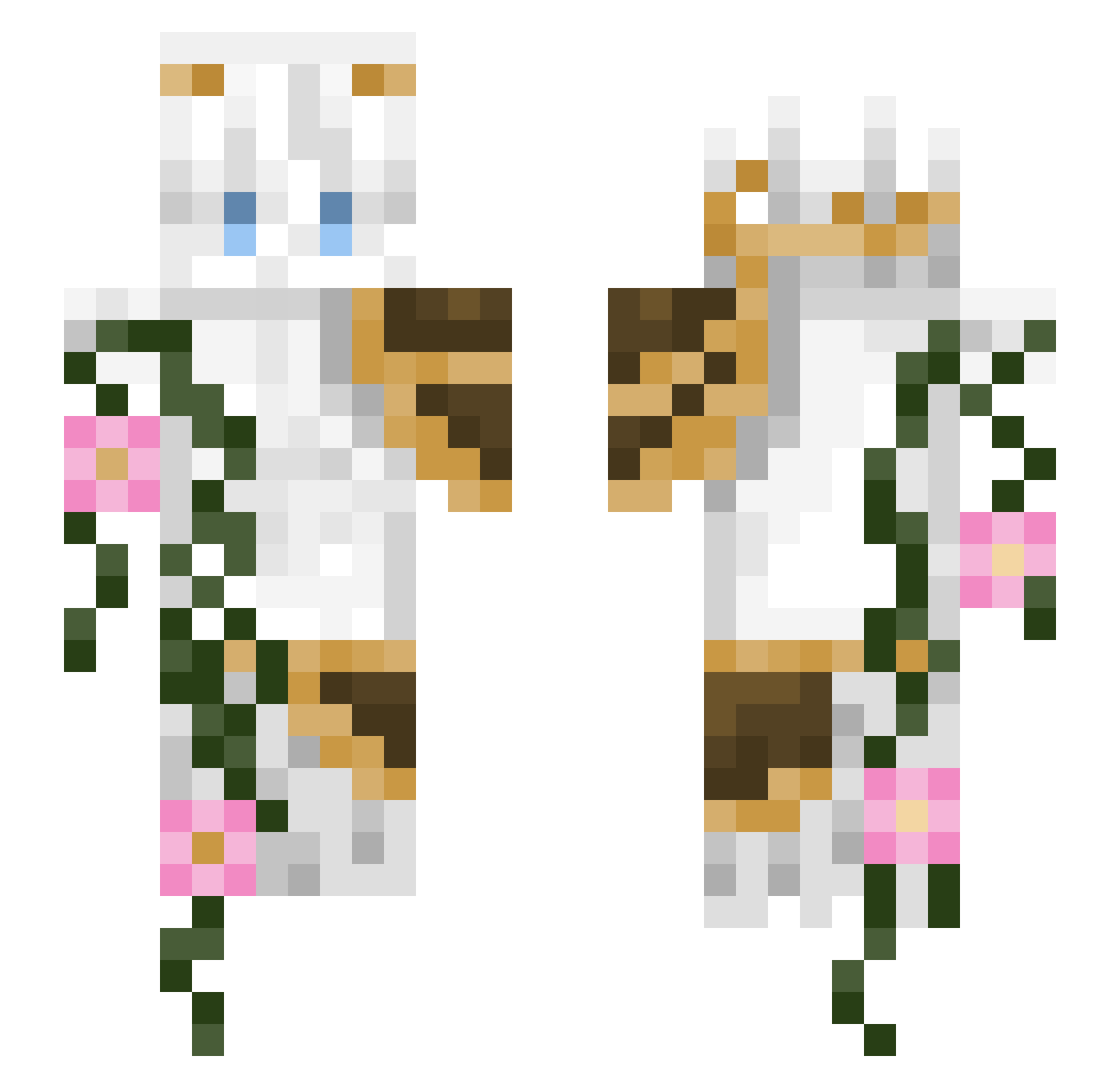 PandasZzZz Minecraft skin, front and back view