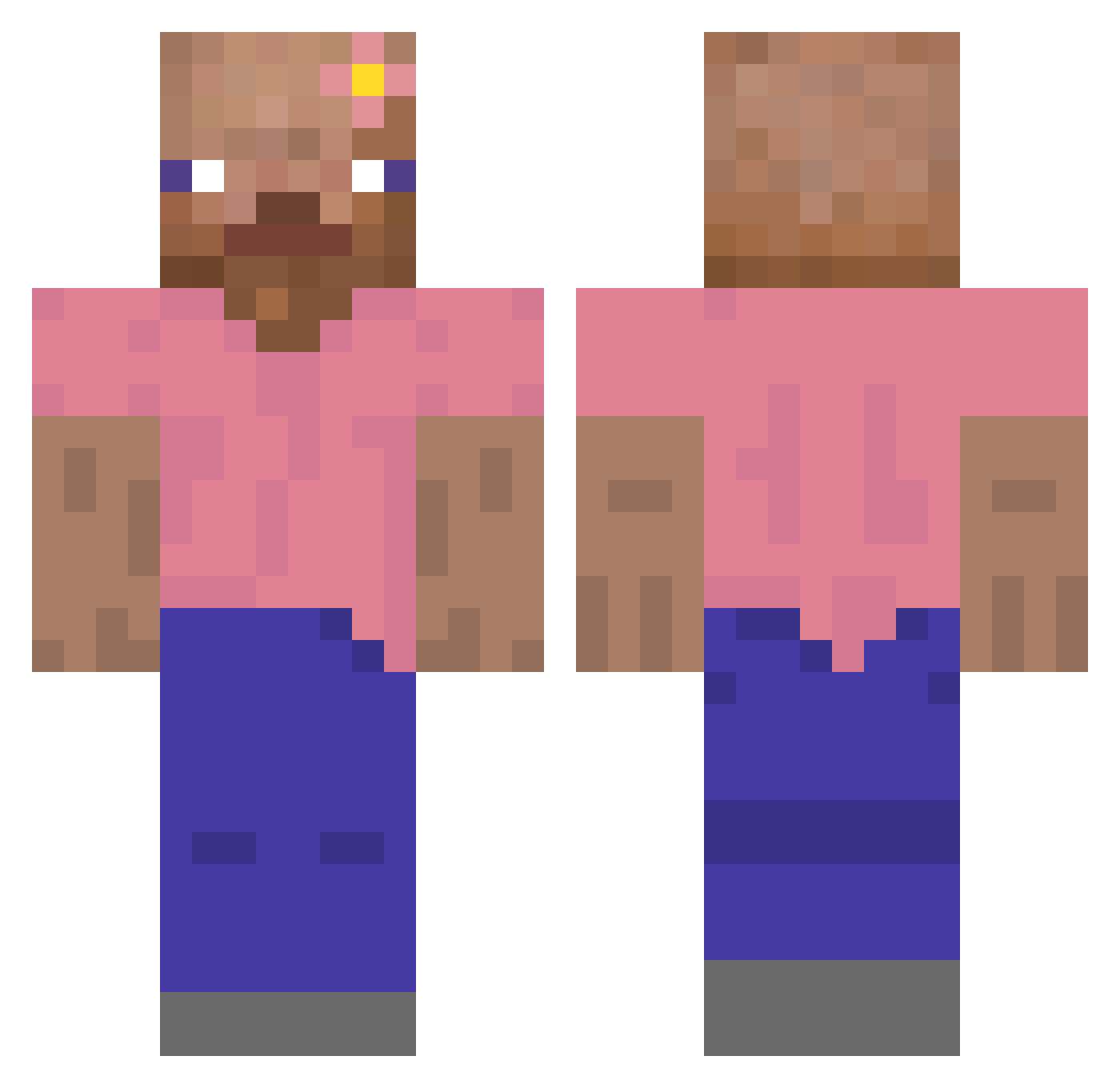 SamuelitoXD Minecraft skin, front and back view