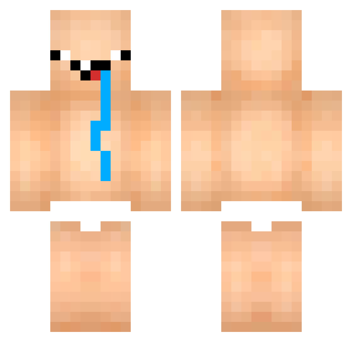 ElmoSwrld22 Minecraft skin, front and back view