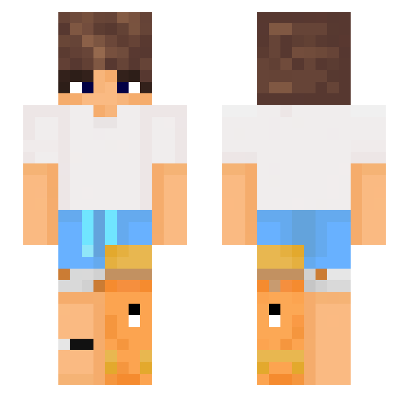 Toffeelol Minecraft skin, front and back view