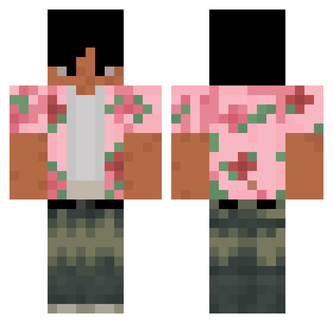 Arda_Mentality Minecraft skin, front and back view