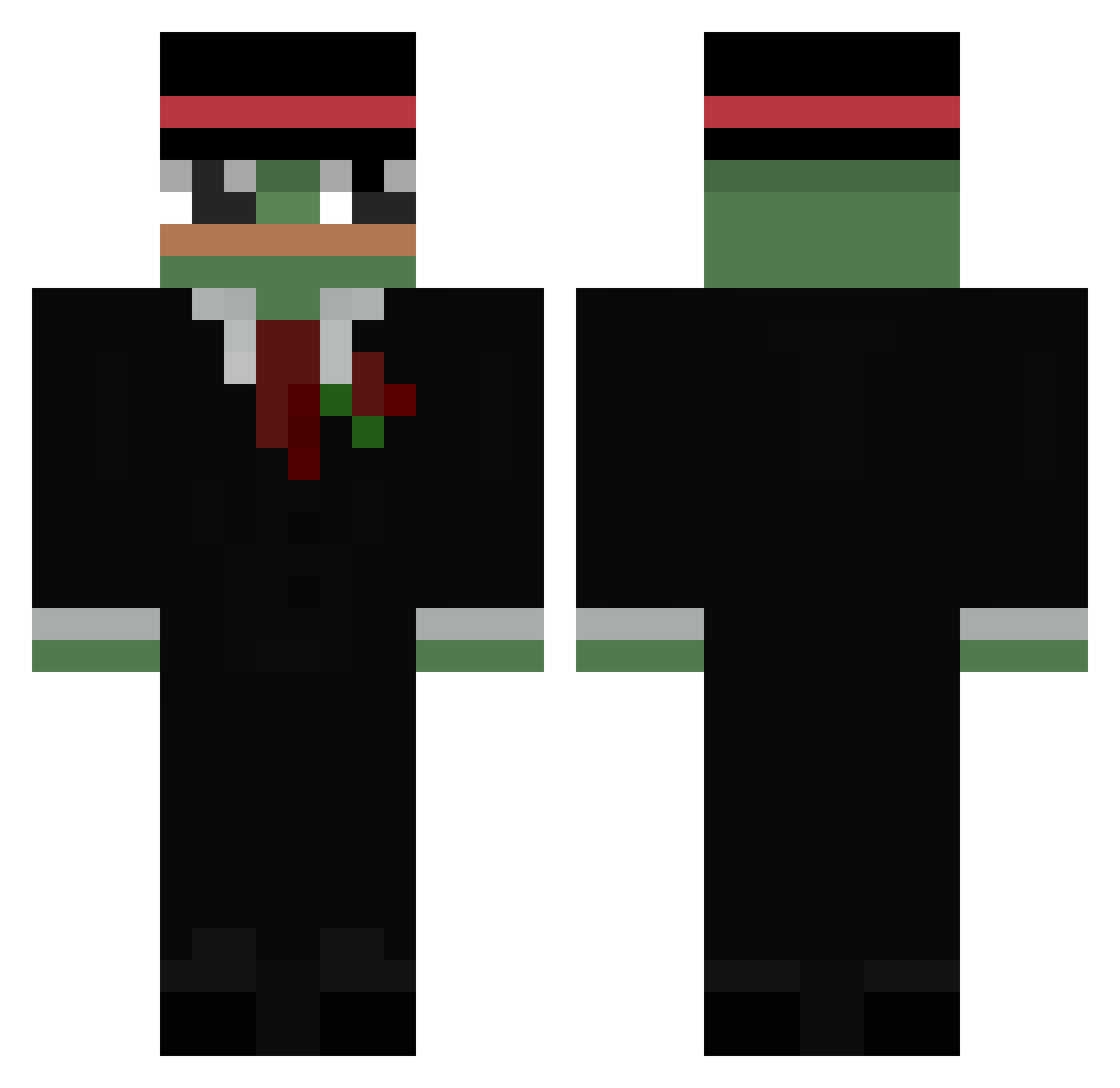 Rafichulo Minecraft skin, front and back view